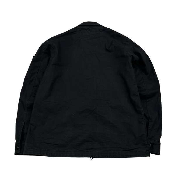 Stone Island 2020 Black Polyester Twill Zipped Overshirt - Medium