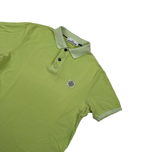 Stone Island 2018 Yellow Cotton Polo Shirt - Medium