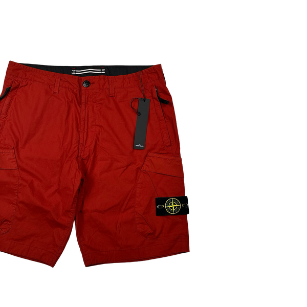 Stone Island 2019 Red Cotton Cargo Shorts - 34"