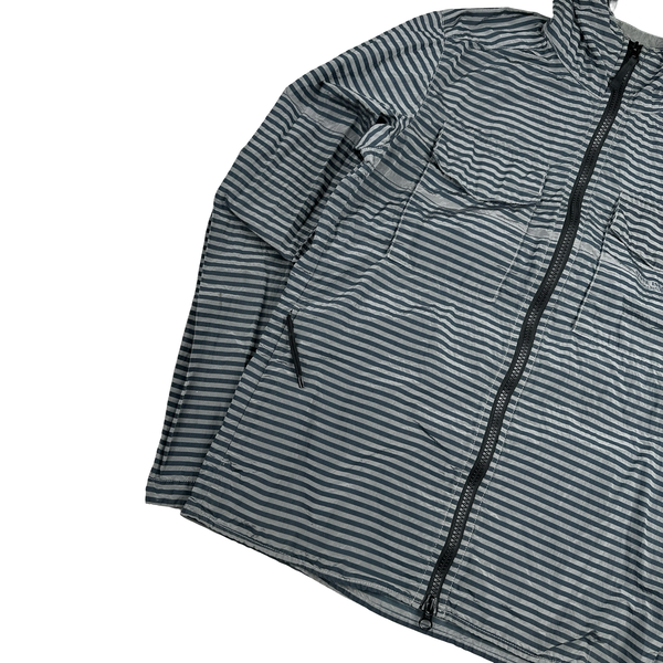 Stone Island 2017 Marina Blue Stripped Nylon Metal Jacket - XL