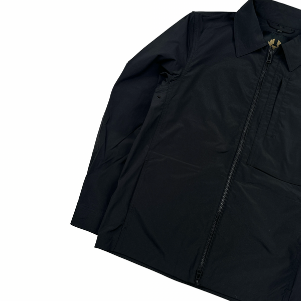 Belstaff Black Nylon Collared Zipped Overshirt - Small
