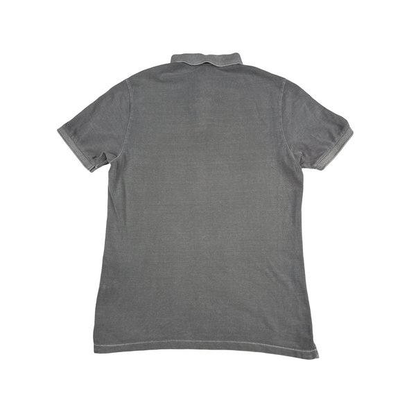 Stone Island Garment Dyed Grey Polo Shirt - Small