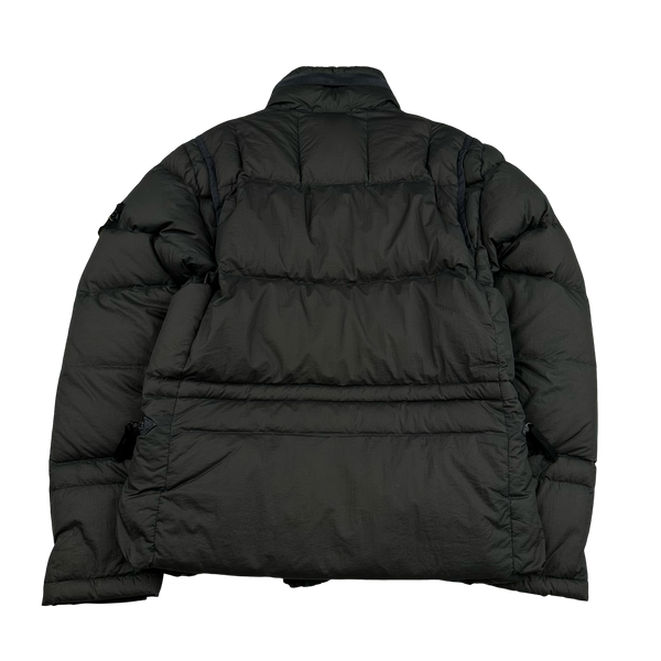 Stone Island 2009 Grey Opaque Nylon Tela Down Puffer - Medium