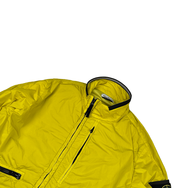 Stone Island 2019 Yellow Garment Dyed Crinkle Reps NY Cotton Lined Jacket - XL