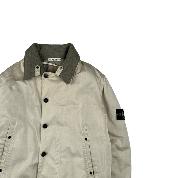 Stone Island 2005 Vintage Cream Duel Layer Raso Jacket - Large