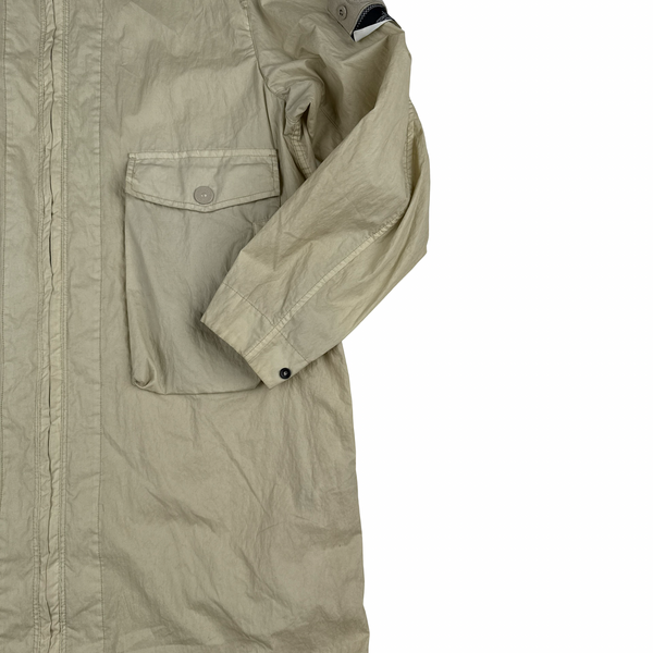 Stone Island 2019 Cream 50 Fili Resinata Ghost Piece Parka Jacket - Large