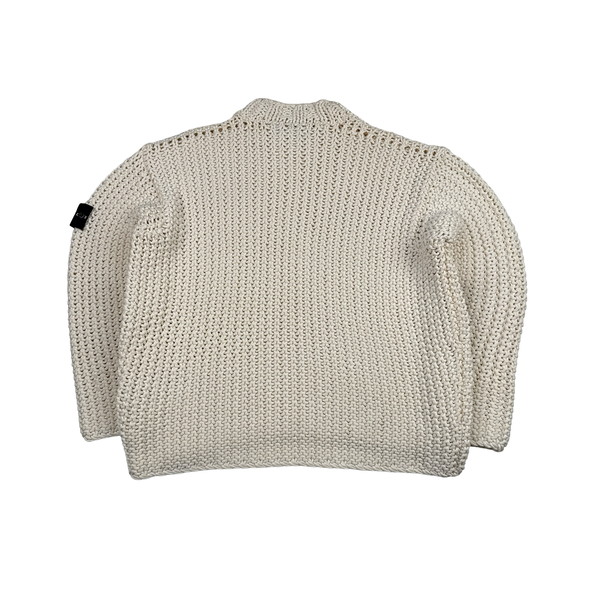 Stone Island 2025 UV-REACTIVE Heavyweight Yarn Knit White/Pink Jumper - XL