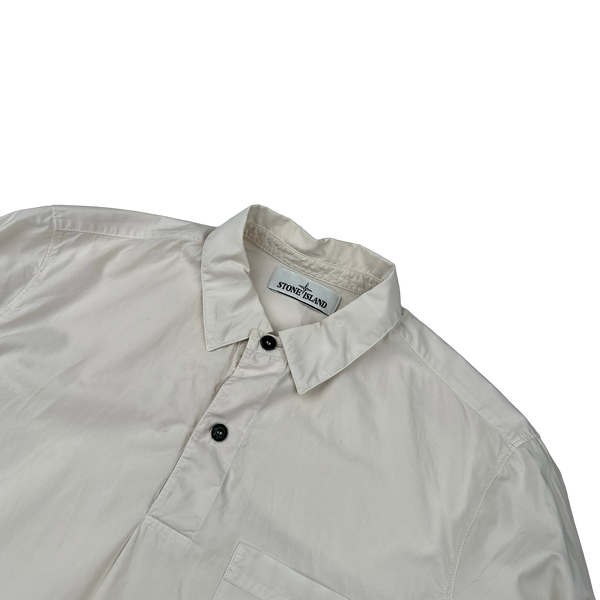 Stone Island 2019 White Quarter Buttoned Shirt - Medium