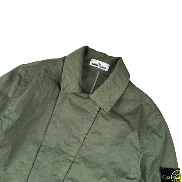 Stone Island Green Tightly Woven Nylon Twill-TC Jacket - Medium