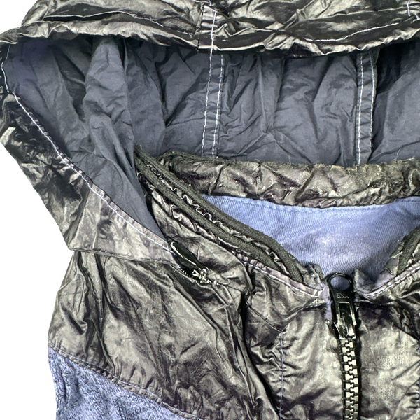 Stone Island 2014 Blue Zipped Knit Mussola Hood Jumper - XL