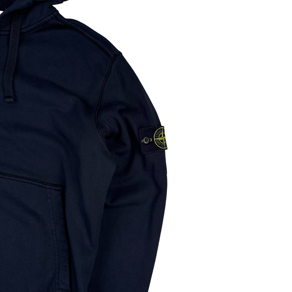 Stone Island Navy Cotton Zipped Hoodie - Large