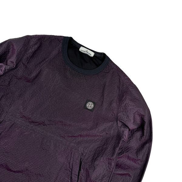 Stone Island 2017 Purple 3D Effect Nylon Metal Poplin Pullover Jumper - Small