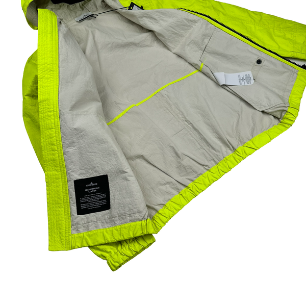 Stone Island 2016 Rare Neon Yellow Featherweight Leather Jacket - Medium