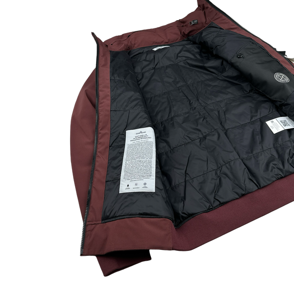 Stone Island 2019 Burgundy Soft Shell R Primaloft Jacket - Small