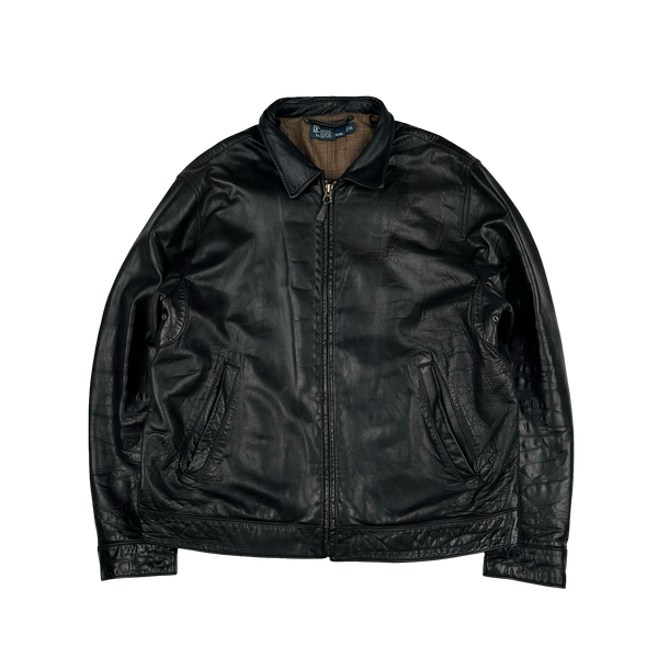 Ralph Lauren Black Heavyweight Leather Jacket - XL