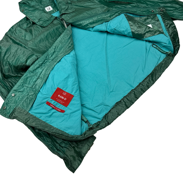 CP Company  Turquoise Garment Dyed Nylon Kan D Shell Jacket - Small