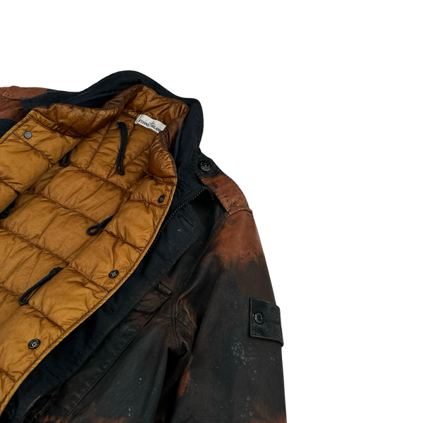 Stone Island 2014 Raso Hand Painted Tortoise Shell Camo Field Jacket - Large