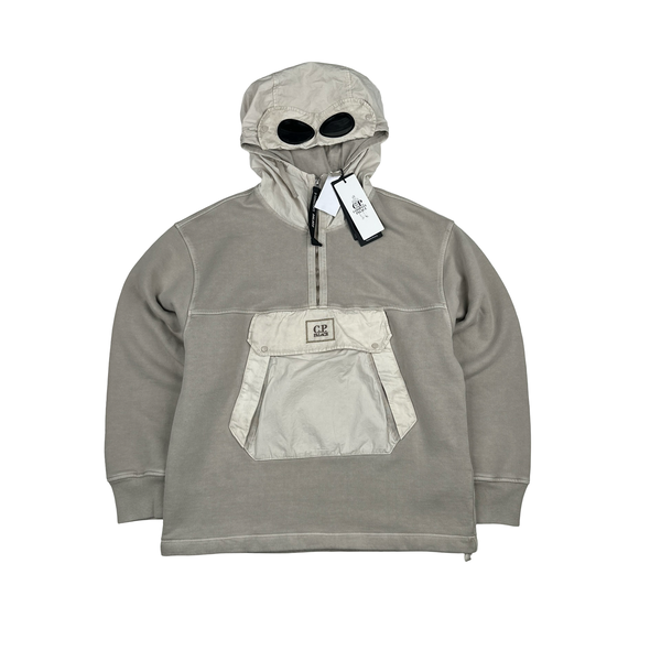 CP Company x Palace Tan Spellout Goggle Hoodie - Small