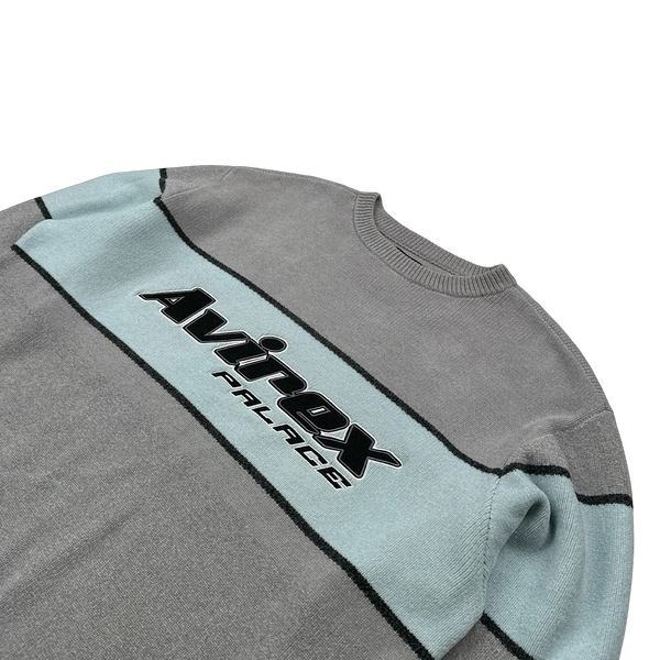Avirex X Palace Knit Spellout Crewneck Jumper - Large