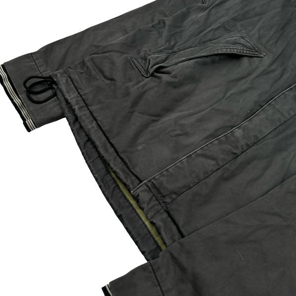 Stone Island 2004 Dark Grey Raso Floccato Riot Mask Sniper Jacket - Large