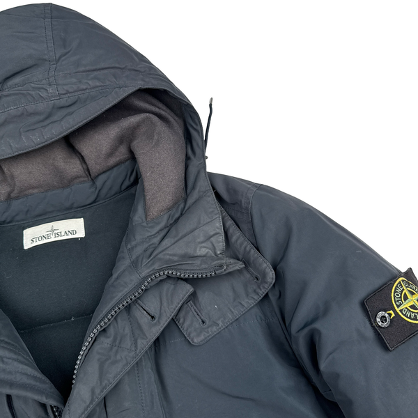 Stone Island Navy Down Filled Micro Reps Jacket - Large