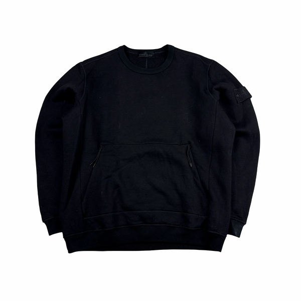 Stone Island 2018 Black Wool Ghost Crewneck - XL