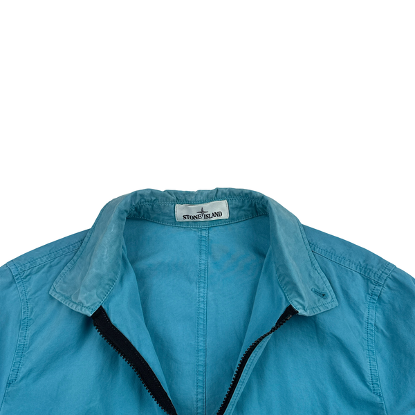 Stone Island 2020 Blue Zipped Cotton Overshirt - Small