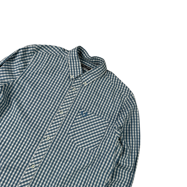 Fred Perry Blue Gingham Buttoned Shirt - Large