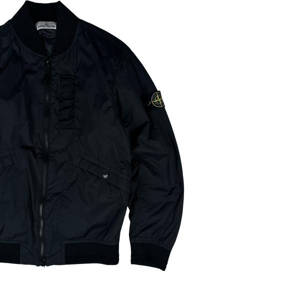 Stone Island 2024 Black Skin Touch Jacket Nylon Primaloft Bomber Jacket - Small
