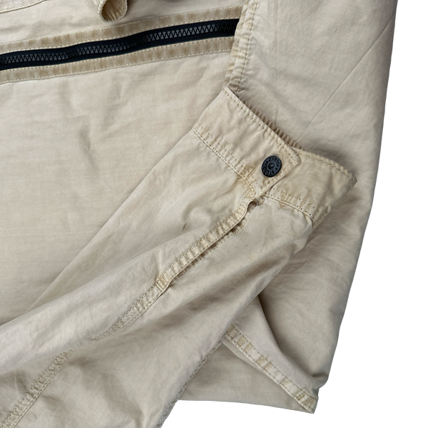 Stone Island 2019 Butter Yellow Brushed Cotton Overshirt - Large