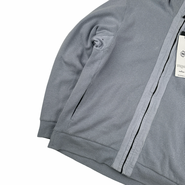 Stone Island 2024 Baby Blue/Navy Reversible Zip Up Hoodie Jacket - Large