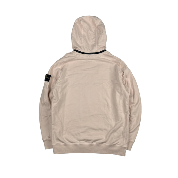 Stone Island 2022 Misty Rose Zip Off Hood Pullover Cotton Jumper - Large