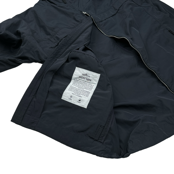 Stone Island 2020 Micro Reps Black Rain Jacket - Large