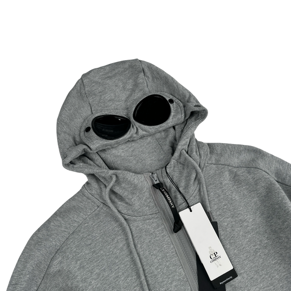 CP Company Grey Cotton Goggle Hoodie - Large
