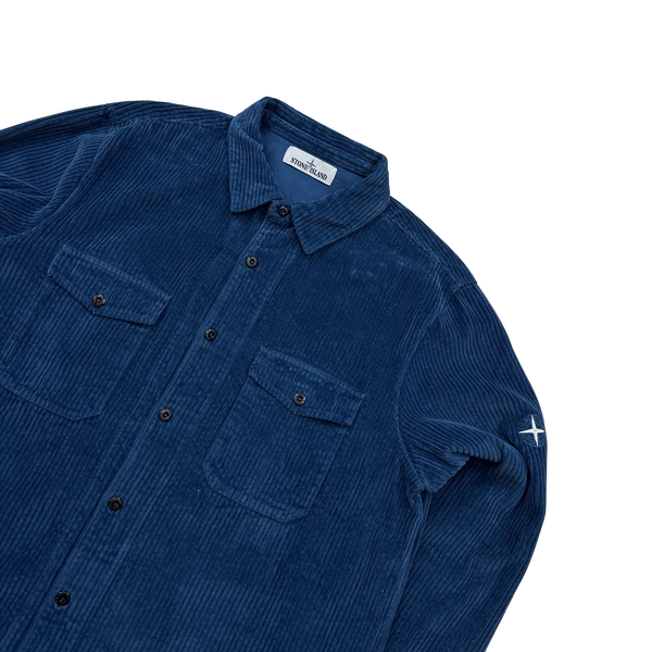 Stone Island AW2020 Blue Jumbo Cord Shirt - XL