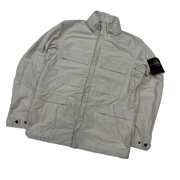 Stone Island 2020 Cream Micro Reps Field Multi Pocket Jacket - Medium