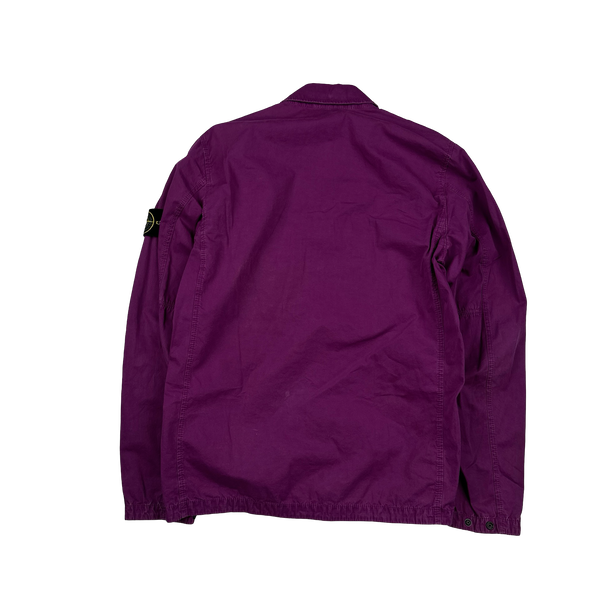 Stone Island 2021 Purple Cotton Overshirt - Small