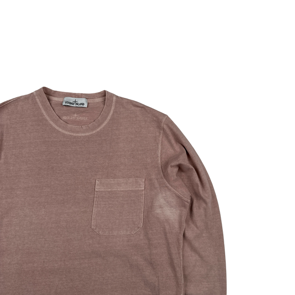 Stone Island 2016 Pink Cotton Longsleeve Lightweight T-Shirt - Large