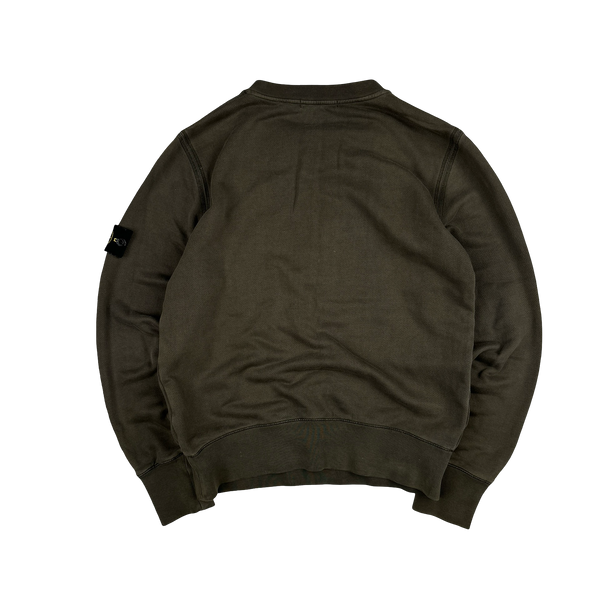 Stone Island 2010 Khaki Crewneck Cotton Jumper - Medium