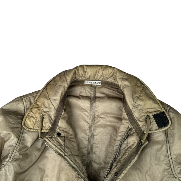 Stone Island 2007 Beige Nylon Zipped Bomber Jacket - XL