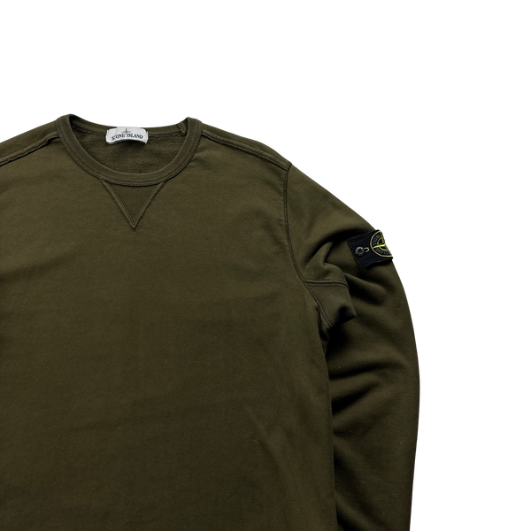 Stone Island 2018 Khaki Cotton Crewneck Sweatshirt - Large