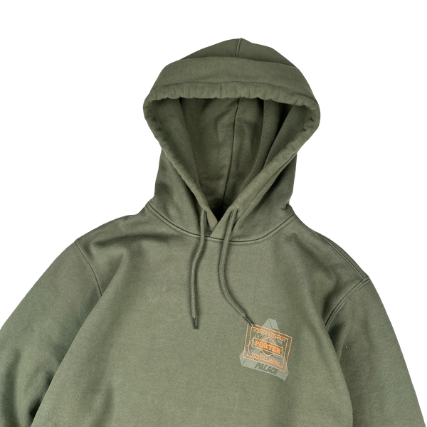 Porter x Palace Khaki Green Tri-ferg Spellout Hoodie - Medium