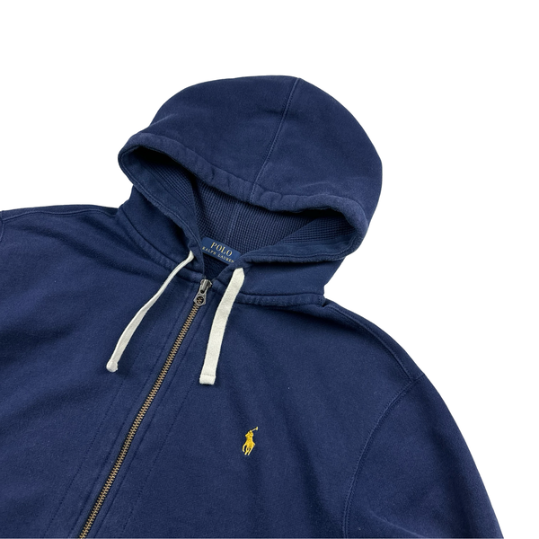 Ralph Lauren Navy Zipped Hoodie - XL