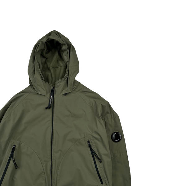 CP Company Olive Pro Tek Hooded Jacket - Medium