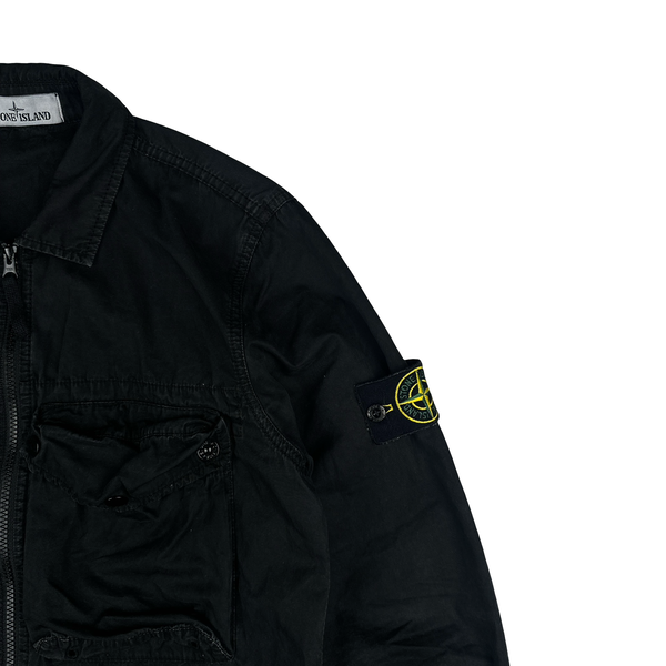 Stone Island 2021 Black Cotton Overshirt - Small
