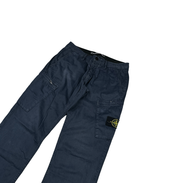 Stone Island 2017 Navy Cotton Twill Cargos - 32"