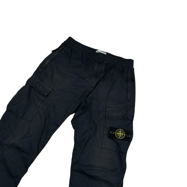 Stone Island 2021 Black Regular Tapered Cargo Trousers - 32"