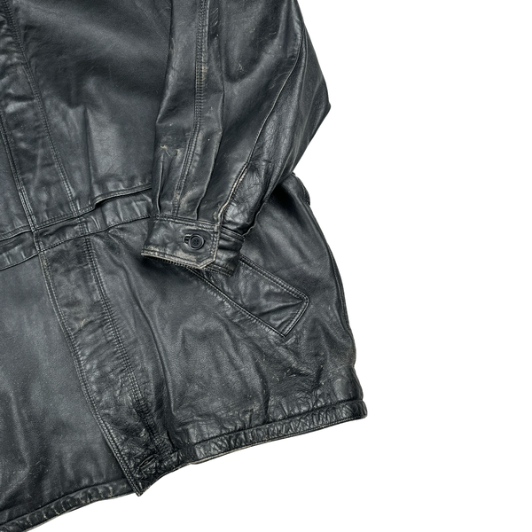 Burberry Leather Nova Check Lined Collared Duffle Coat - 3XL