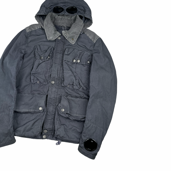 ジャケット・アウター C.P Company Gray Washed Hooded Coat C.P. Company – Hooded Jacket Raven Grey