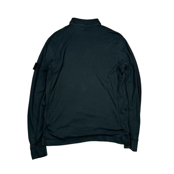 Stone Island 2020 Green Cotton Long Sleeve Polo Shirt - XXL